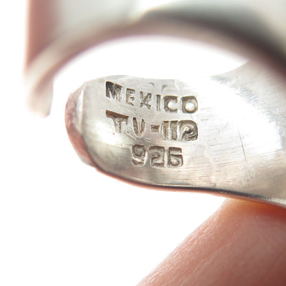 925 Sterling Silver Vintage Mexico Modernist Dome Adjustable Ring Size 6.5