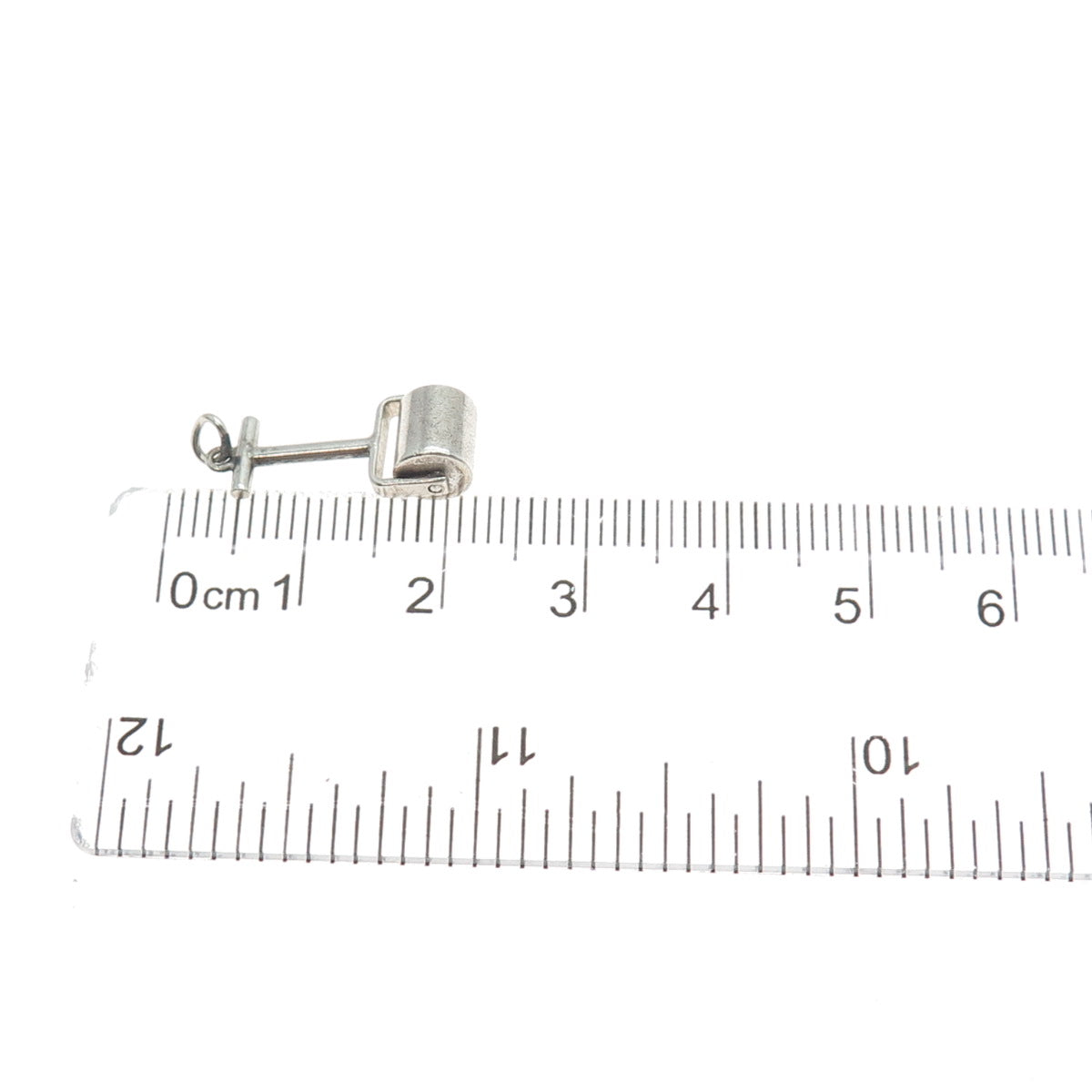 925 Sterling Silver Antique Art Deco Push Roller Movable Mini Charm Pendant