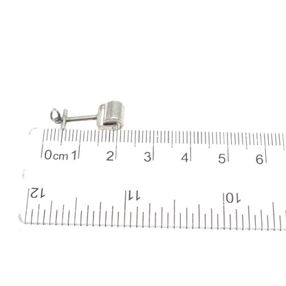 925 Sterling Silver Antique Art Deco Push Roller Movable Mini Charm Pendant