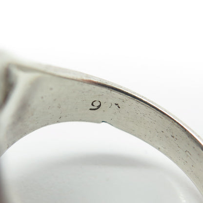925 Sterling Silver Vintage King Tut Egyptian Pharaoh Ring Size 6.25