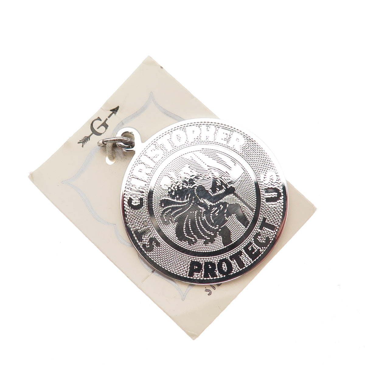 Griffith & Sons 925 Sterling Silver Vintage St. Christopher Medal Charm Pendant