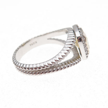 Kiera 925 Sterling Silver Canary & White C Z Ring Size 8.25