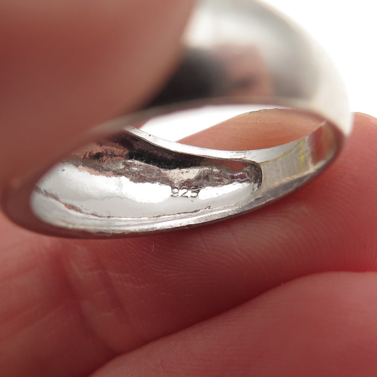 925 Sterling Silver 2-Tone Vintage Real Amethyst Modernist Ring Size 6.5