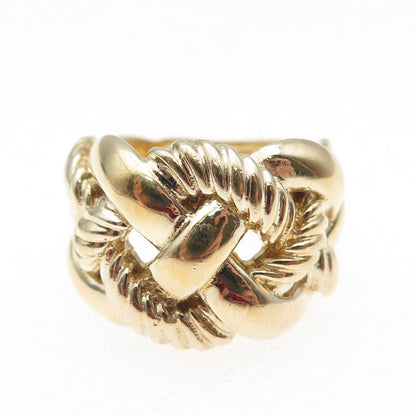 JCM Jacmel Mauritius 925 Sterling Silver Gold Plated Woven Ring Size 6.25