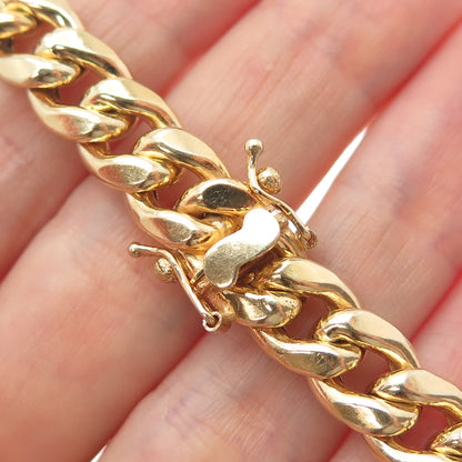 925 Sterling Silver Gold Plated Cuban Link Bracelet 8.75"