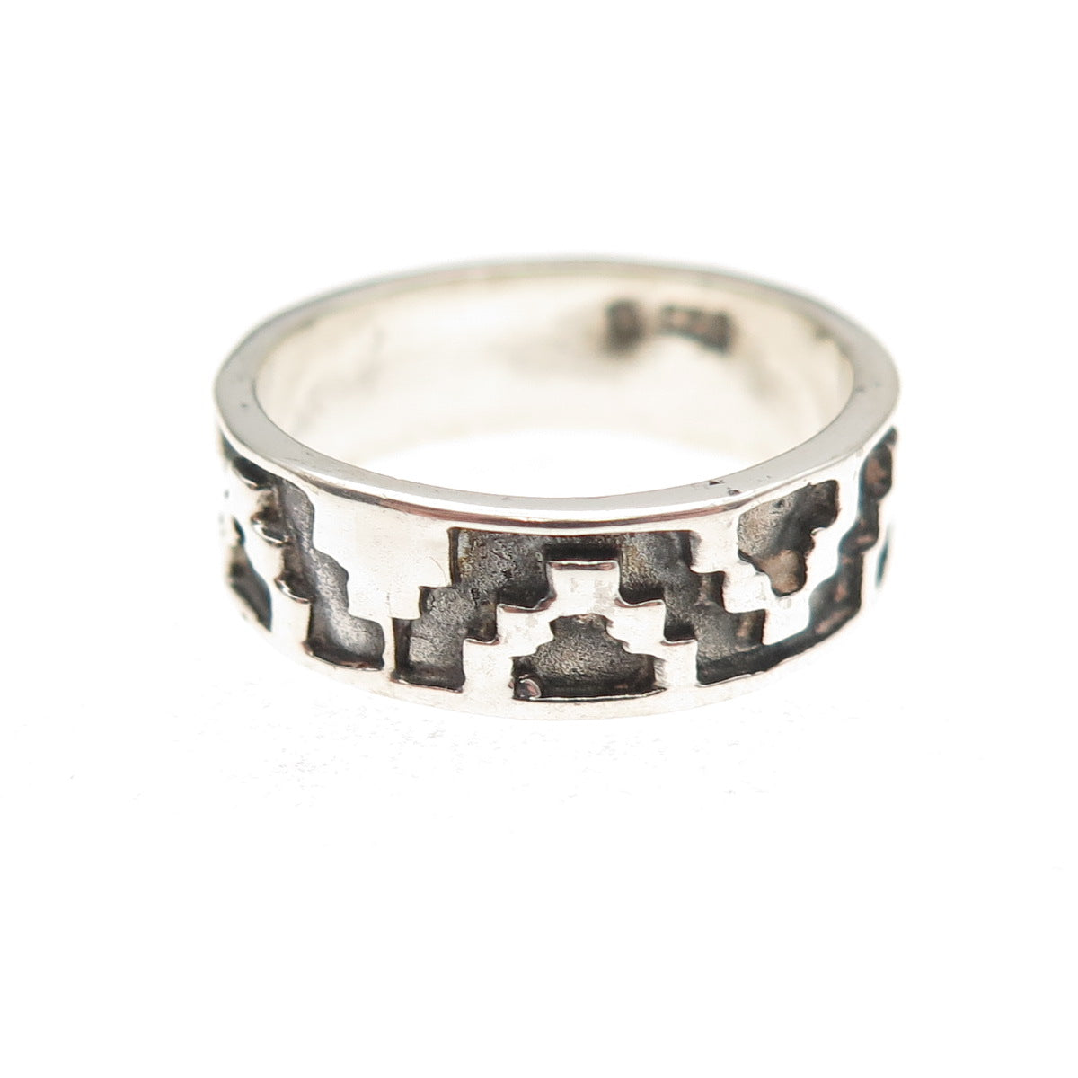 925 Sterling Silver Vintage Arrow Oxidized Band Ring Size 5.75