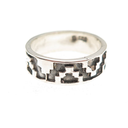 925 Sterling Silver Vintage Arrow Oxidized Band Ring Size 5.75