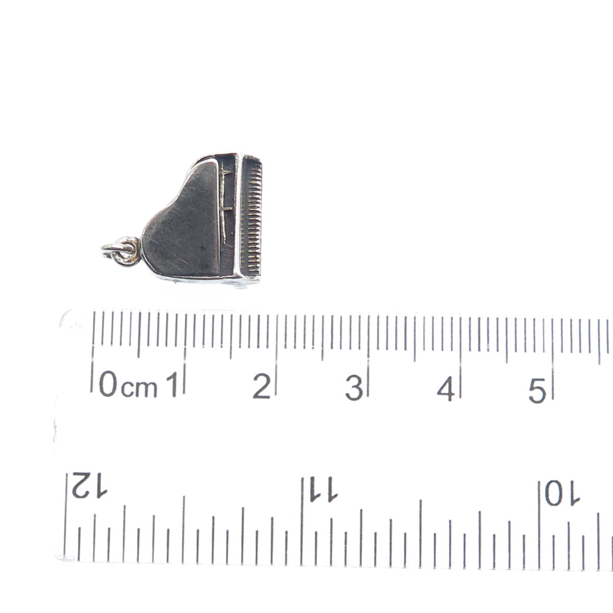 SUNWEST 925 Sterling Silver Vintage Grand Piano Minimalist 3D Charm Pendant