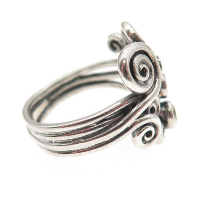 Pandora 925 Sterling Silver Multi-Color C Z Autumn Winds Swirls Ring Size 8