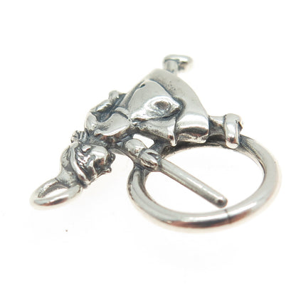 925 Sterling Silver Vintage Cartoon Character 3D Pendant