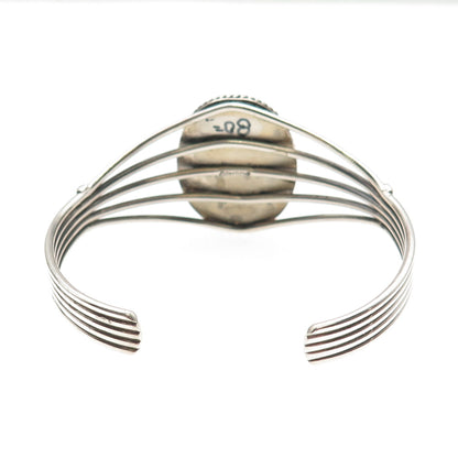 Old Pawn Sterling Silver Vintage Denim Lapis Adjustable Tribal Bracelet 6.25"