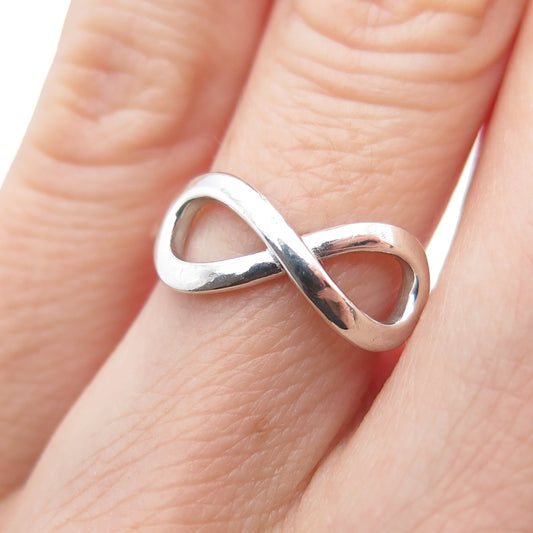 925 Sterling Silver Vintage Infinity Ring Size 5.25