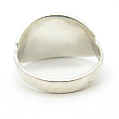 925 Sterling Silver Vintage Real Abalone Shell Ring Size 9.25