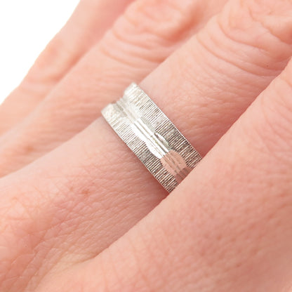 McGrath Hamin 925 Sterling Silver Vintage Textured Band Ring Size 7.75