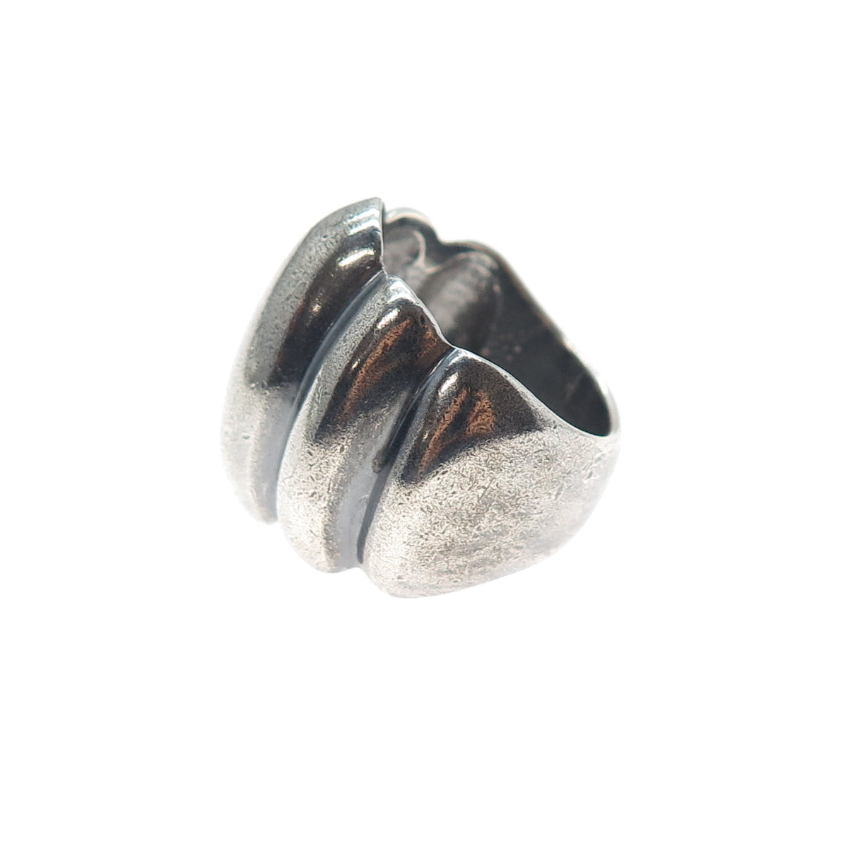 925 Sterling Silver Vintage Mexico Modernist Oxidized Ring Size 7.25