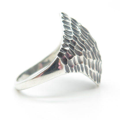 925 Sterling Silver Vintage Textured Modernist Ring Size 9.25