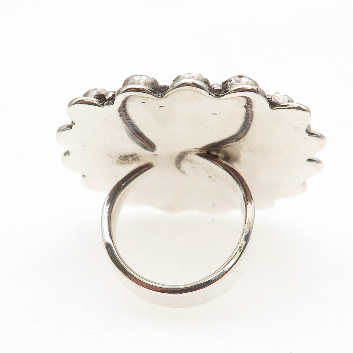 925 Sterling Silver Vintage Real Agate Turquoise & Mystic Quartz Ring Size 7.25