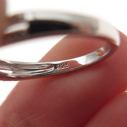 Sun 925 Sterling Silver Real Round-Cut Diamond Engagement Ring Size 7