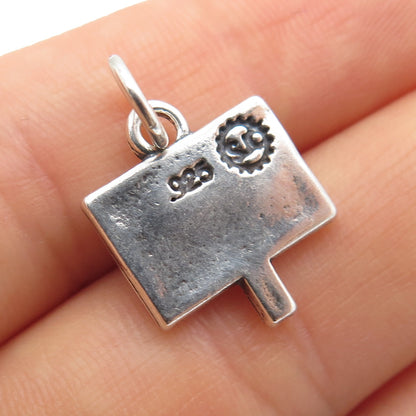 SUNDANCER 925 Sterling Silver Vintage Sold Sign Minimalist Charm Pendant