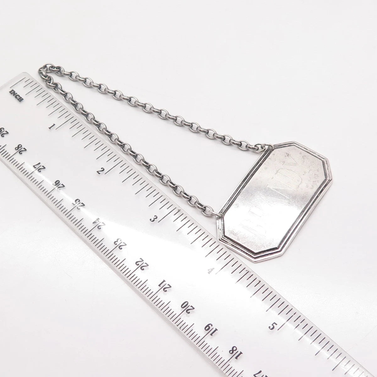 925 Sterling Silver Vintage London C. J. Vander Ltd. 1978 "Brandy" Bottle Tag