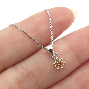 925 Sterling Silver Italy Swarovski Imperial-Crystal Box Chain Necklace 16"
