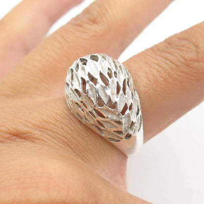 VARGAS 925 Sterling Silver Vintage Modernist Dome Nugget Ring Size 9.25