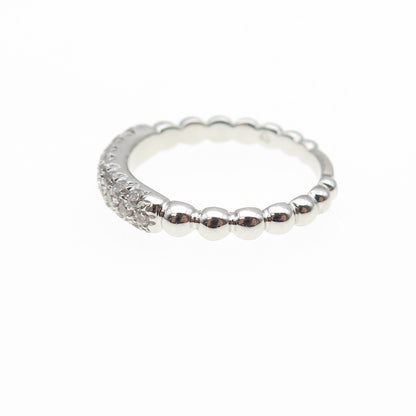 925 Sterling Silver Round-Cut C Z Bubble Ring Size 6.75