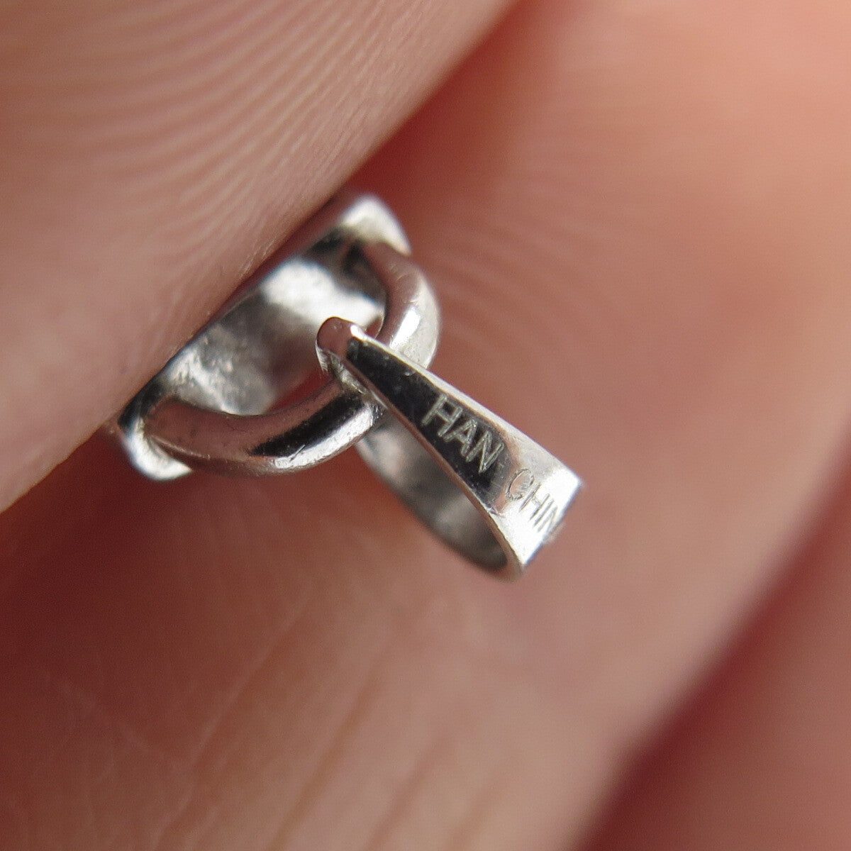 HAN 925 Sterling Silver Round-Cut C Z Lock Minimalist Charm Pendant