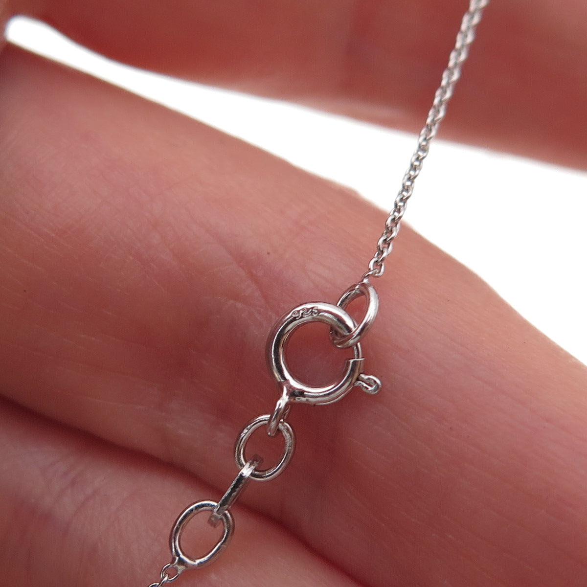 925 Sterling Silver Real Champagne & White Diamond Cable Chain Necklace 18"