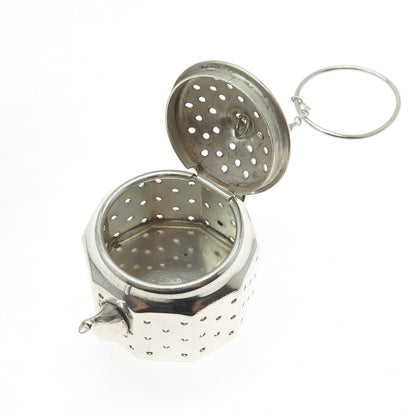 AMCRAFT Attleboro Mass 925 Sterling Silver Antique Teapot Tea Diffuser Strainer