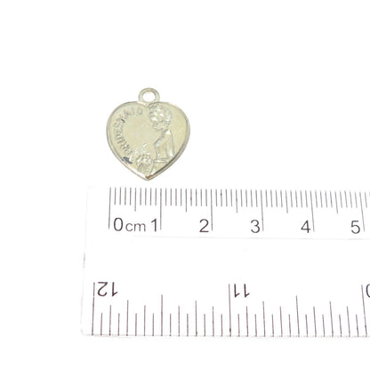 CREED 925 Sterling Silver Vintage Engraved Bridesmaid Heart Charm Pendant