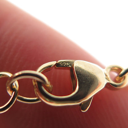 DASAN 925 Sterling Silver Gold Plated Italy Real Diamond Lariat Necklace 20-22"