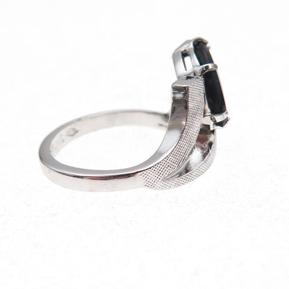 Vargas 925 Sterling Silver Antique Art Deco Real Black Onyx Ring Size 5.75