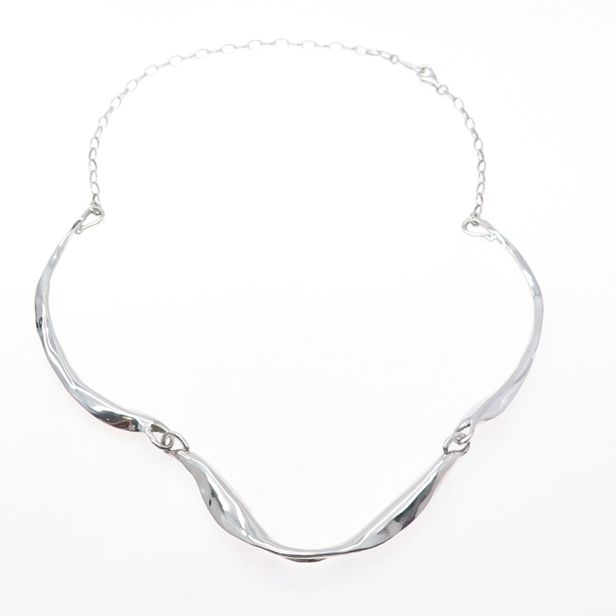 HAGIT GORALI 925 Sterling Silver Vintage Israel Modernist Chain Necklace 20"