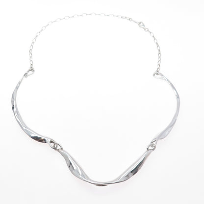 HAGIT GORALI 925 Sterling Silver Vintage Israel Modernist Chain Necklace 20"