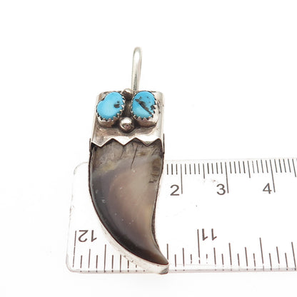 Kenneth Etsitty Navajo Old Pawn Sterling Silver Vintage Turquoise Tribal Pendant