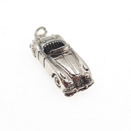 Beau 925 Sterling Silver Vintage Convertible Car Oxidized 3D Charm Pendant