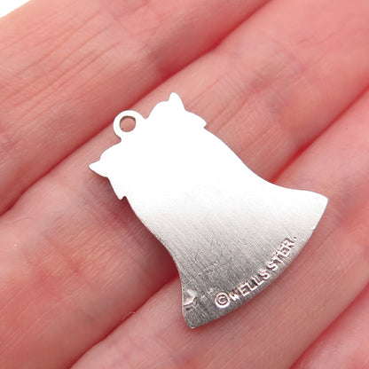 WELLS 925 Sterling Silver Vintage Happy Anniversary Mini Charm Pendant