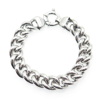 MILOR 925 Sterling Silver Italy Cuban Link Bracelet 7.25"