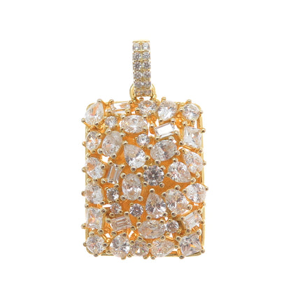 925 Sterling Silver Gold Plated Multi-C Z Sparkle Pendant