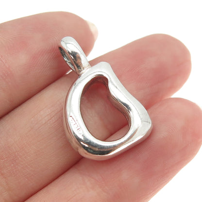 925 Sterling Silver Vintage Letter "D" Initial Modernist Pendant