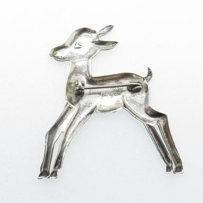 925 Sterling Silver Vintage Bambi Fawn Pin Brooch