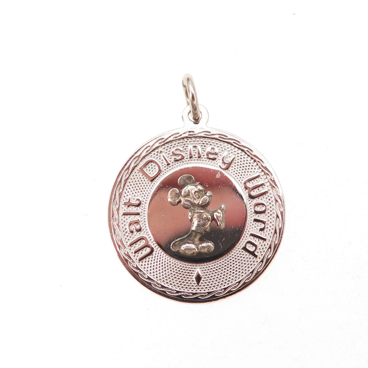 Walt Disney World 925 Sterling Silver Vintage Mickey Mouse Charm Pendant