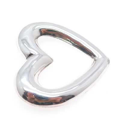 925 Sterling Silver Vintage Open Heart Pin Brooch
