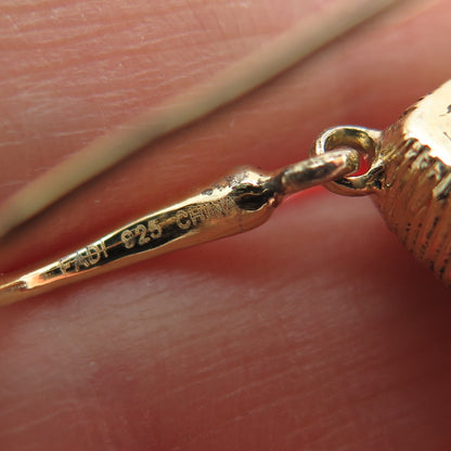 FADI 925 Sterling Silver Gold Plated Real Black Onyx & C Z Dangle Earrings