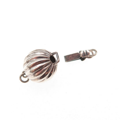 925 Sterling Silver Vintage Bracelet / Necklace Ball Box Lock Clasp