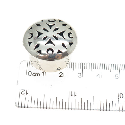 925 Sterling Silver Vintage Mexico Ornate Floral Snuff / Pill Box
