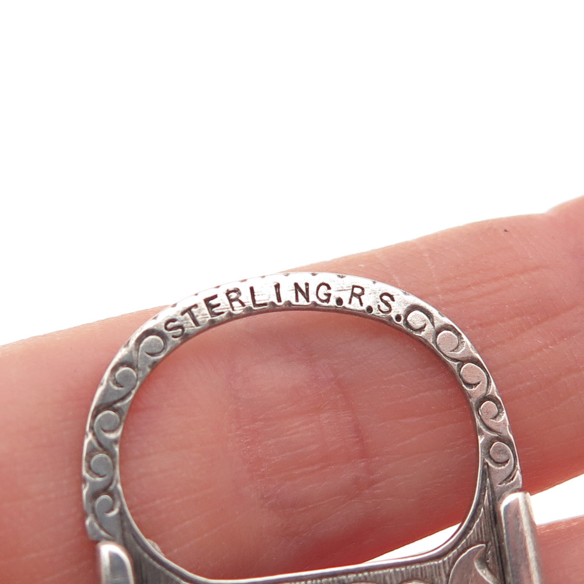 Reinhold Steinecke 925 Sterling Silver Antique 1902 JG Mono Pocket Cigar Cutter