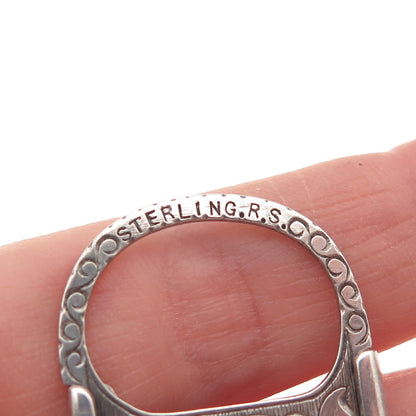Reinhold Steinecke 925 Sterling Silver Antique 1902 JG Mono Pocket Cigar Cutter