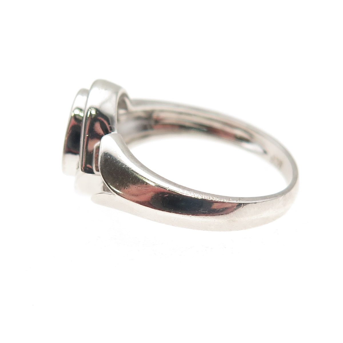 925 Sterling Silver Vintage Real Opal Modernist Evil Eye Ring Size 7
